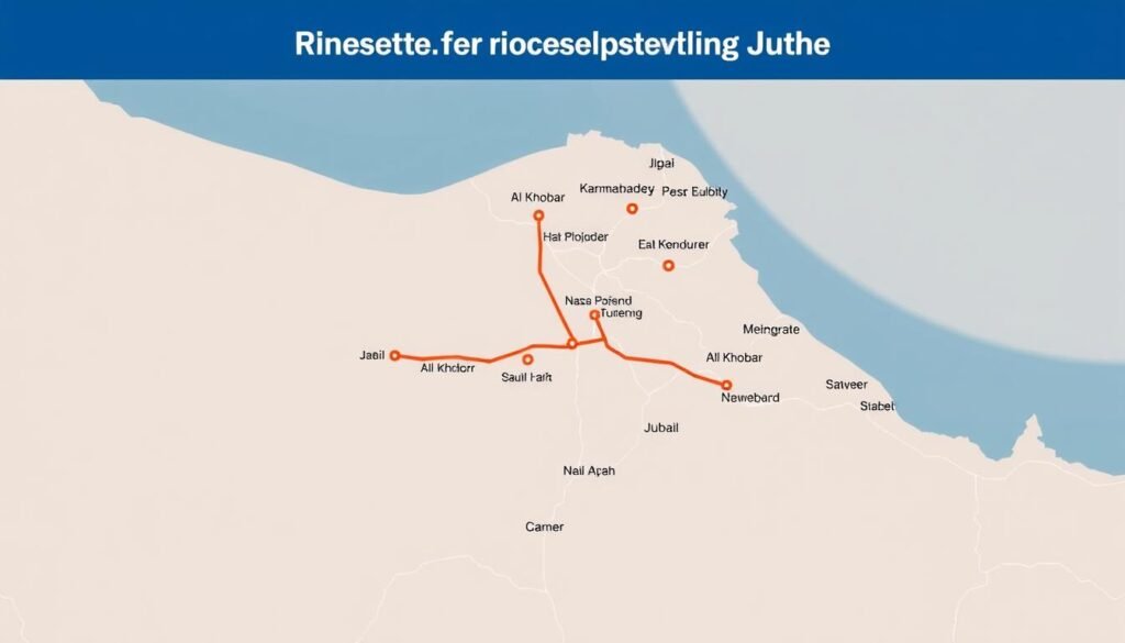خريطة مناطق خدمة نقل العفش من الجبيل إلى الخبر