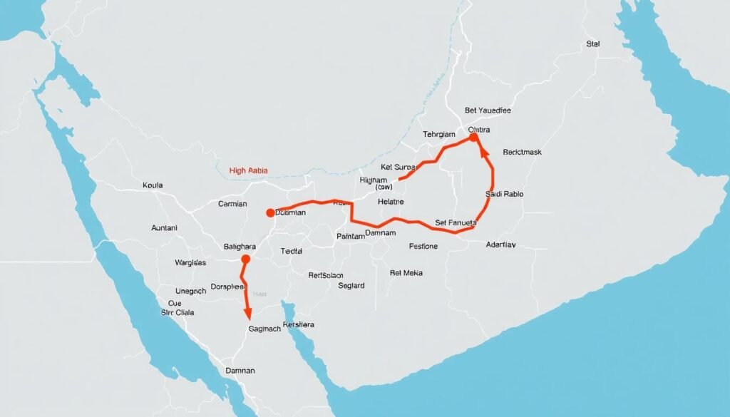 خريطة مناطق خدمة نقل العفش من الجبيل إلى الدمام