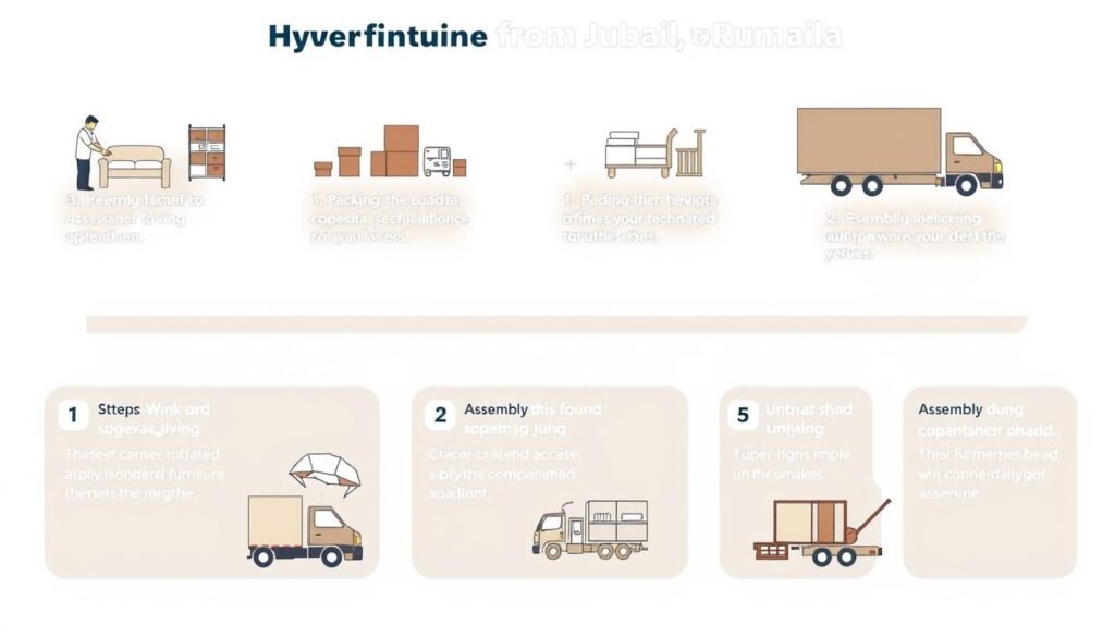 خطوات عملية نقل العفش من الجبيل إلى الرميلة