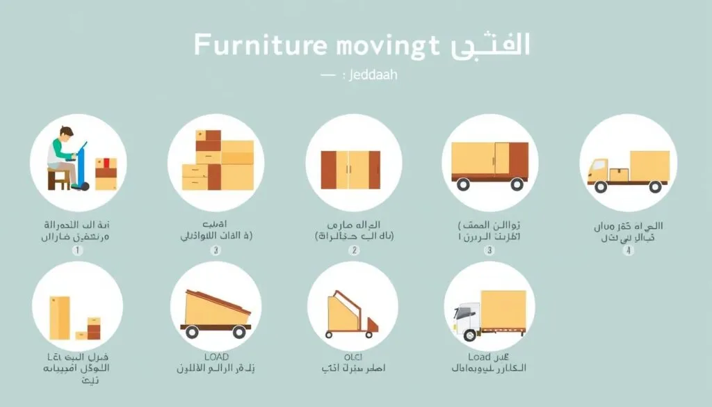 خطوات نقل العفش بمعدات حديثة داخل جدة من الشركة العربية