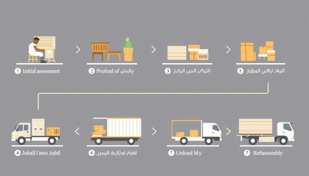 خطوات نقل العفش من الجبيل إلى الجبيل الصناعية