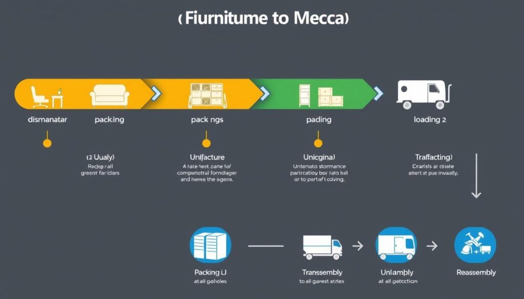 خطوات نقل العفش من الجبيل إلى مكة