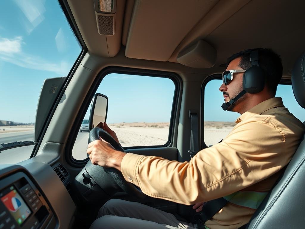 سائق محترف يقود شاحنة نقل عفش من مكة إلى الليث