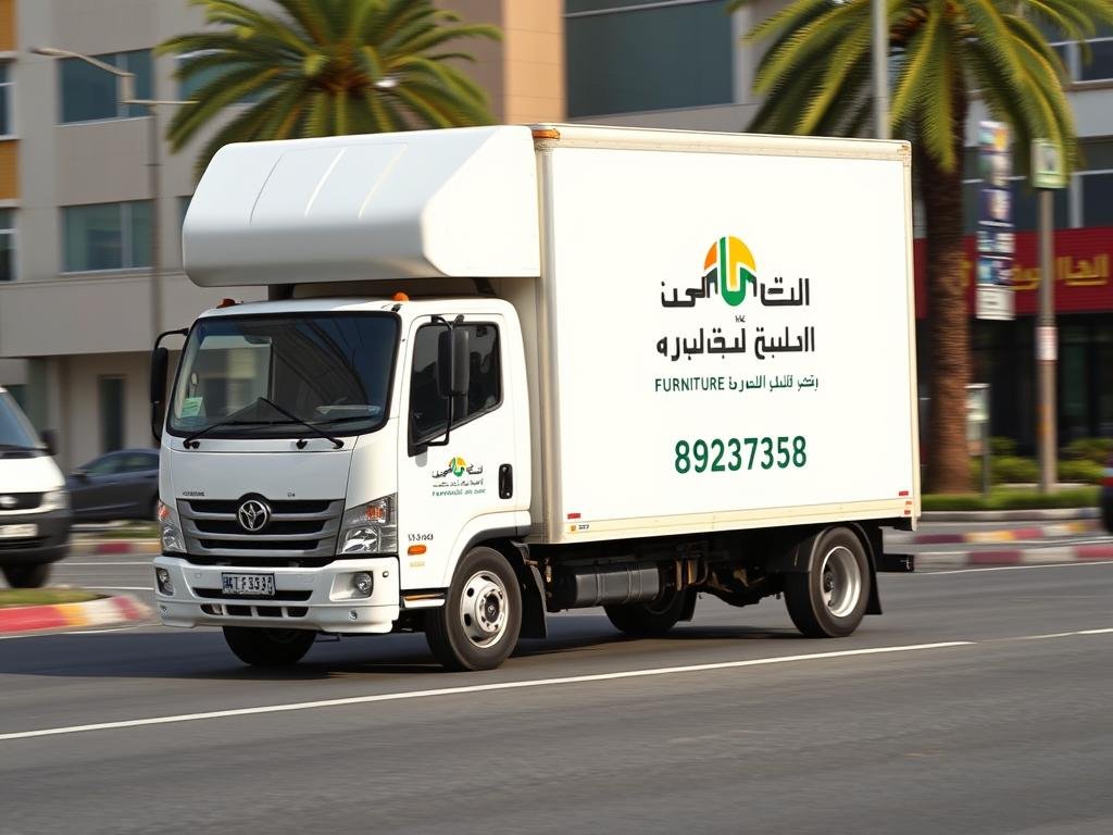 سيارة نقل عفش تابعة للشركة العربية في شوارع جدة