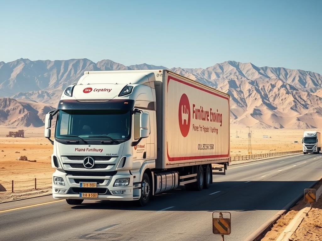 شاحنة نقل عفش حديثة في طريقها من الجبيل إلى الليث شاحنة نقل عفش حديثة في طريقها من الجبيل إلى الليث