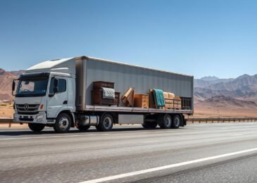 شاحنة نقل عفش متخصصة في الطريق من مكة إلى أبها