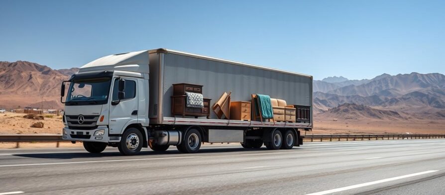 شاحنة نقل عفش متخصصة في الطريق من مكة إلى أبها