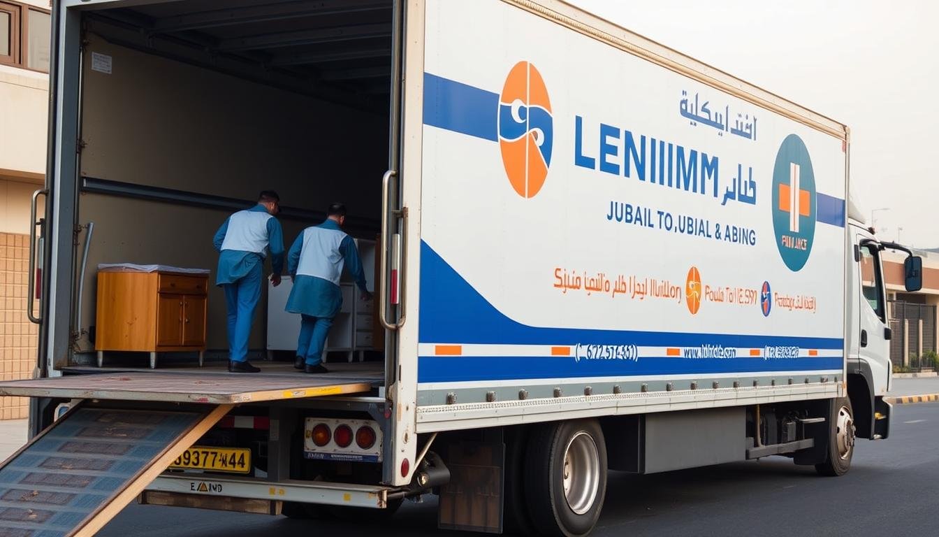 شاحنة نقل عفش من الجبيل إلى أبها مع فريق عمل محترف