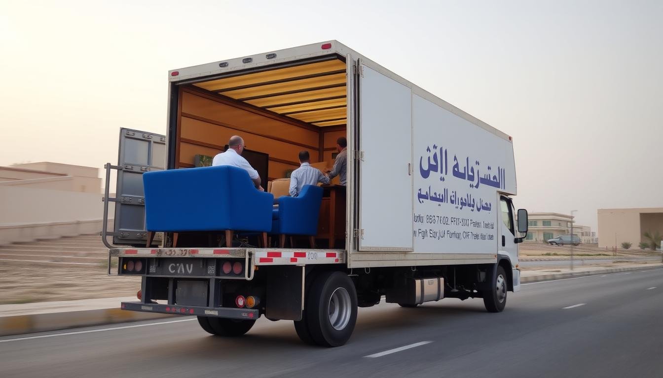 شاحنة نقل عفش من الجبيل إلى الخبر الشمالية مع فريق عمل محترف