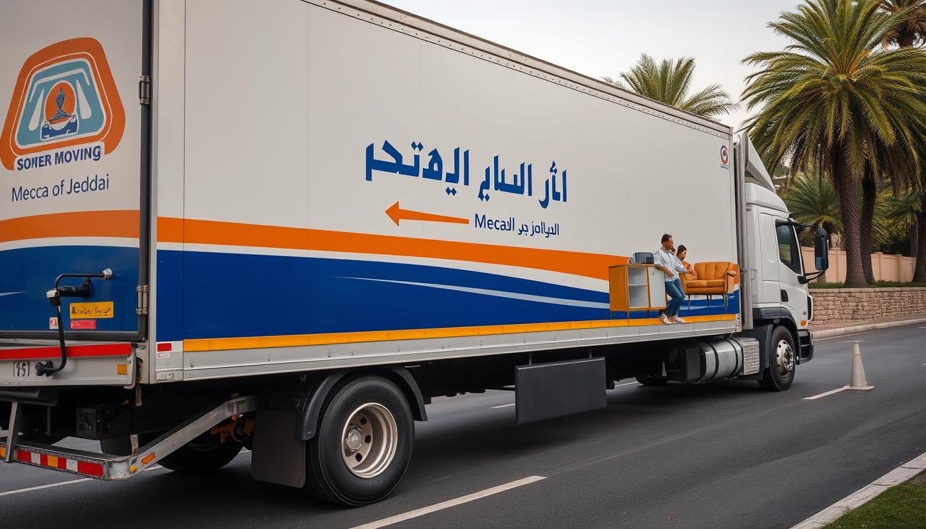 شاحنة نقل عفش من مكة إلى حي الورود جدة