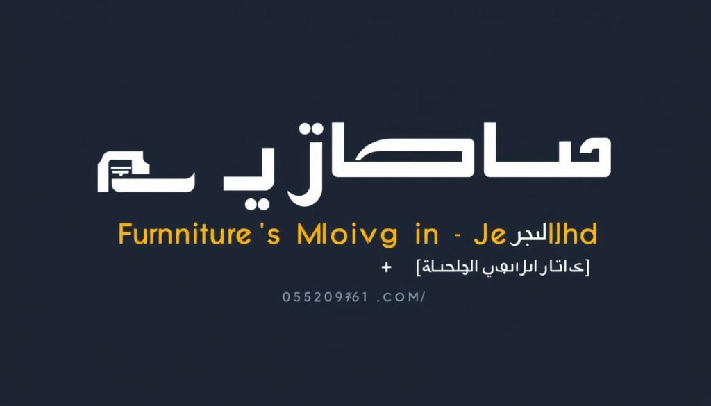 شعار الشركة العربية لنقل الأثاث في جدة مع معلومات الاتصال