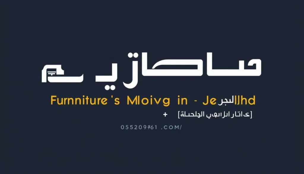 شعار الشركة العربية لنقل الأثاث في جدة مع معلومات الاتصال