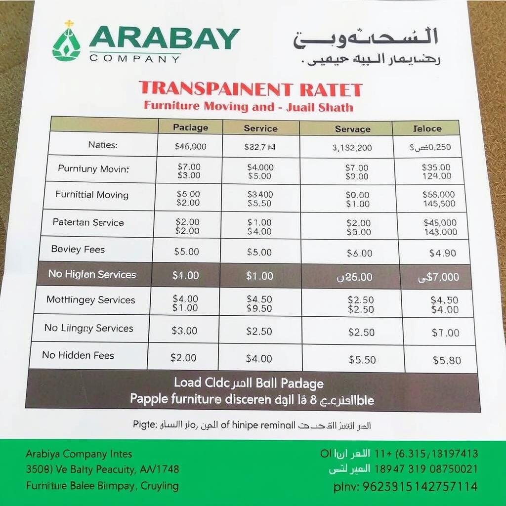 عرض أسعار شفاف وتنافسي لخدمات نقل العفش من الشركة العربية في جدة