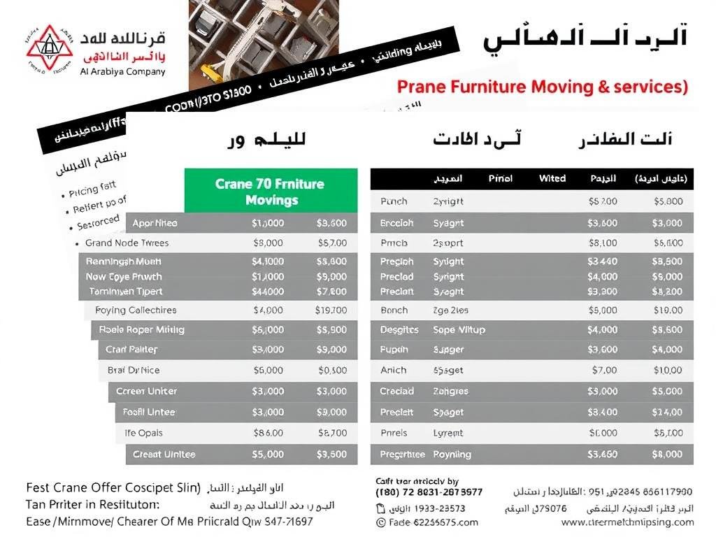 عروض أسعار الشركة العربية لخدمات نقل العفش بالرافعات في جدة