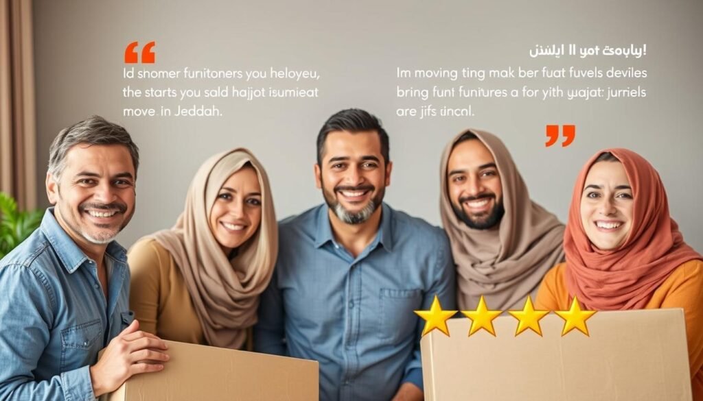 عملاء راضون عن خدمات نقل أثاث بخبرة طويلة داخل جدة