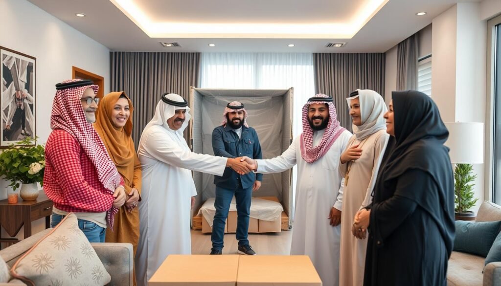 عملاء راضون عن خدمة نقل أثاث بجدة من الشركة العربية عملاء راضون عن خدمة نقل أثاث بجدة من الشركة العربية