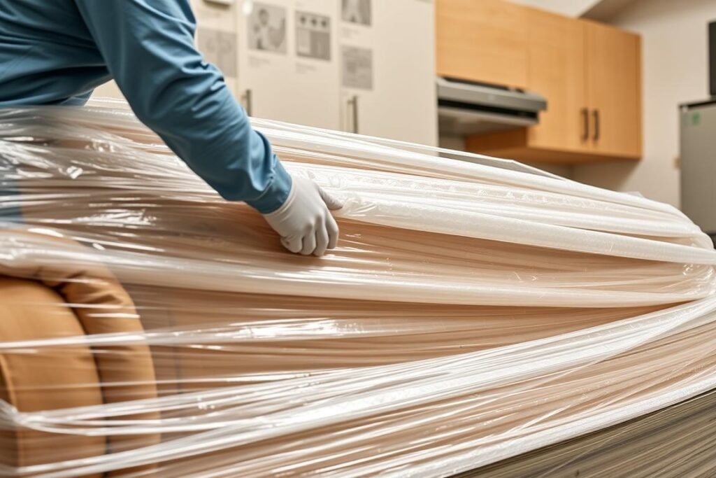 عملية تغليف وحماية الأثاث أثناء نقل أثاث مع فك وتركيب مطابخ داخل جدة