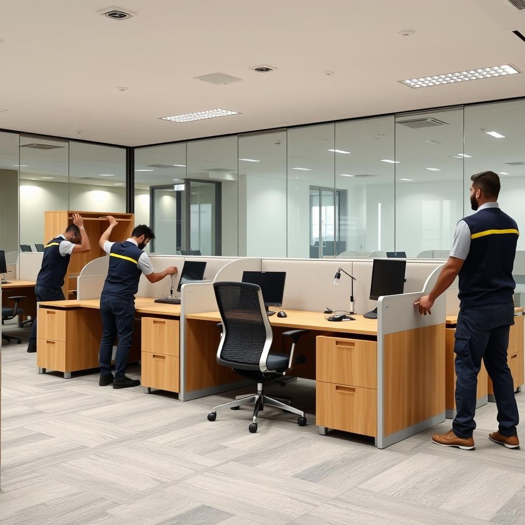 عملية نقل وتركيب أثاث الشركات داخل جدة بواسطة الشركة العربية