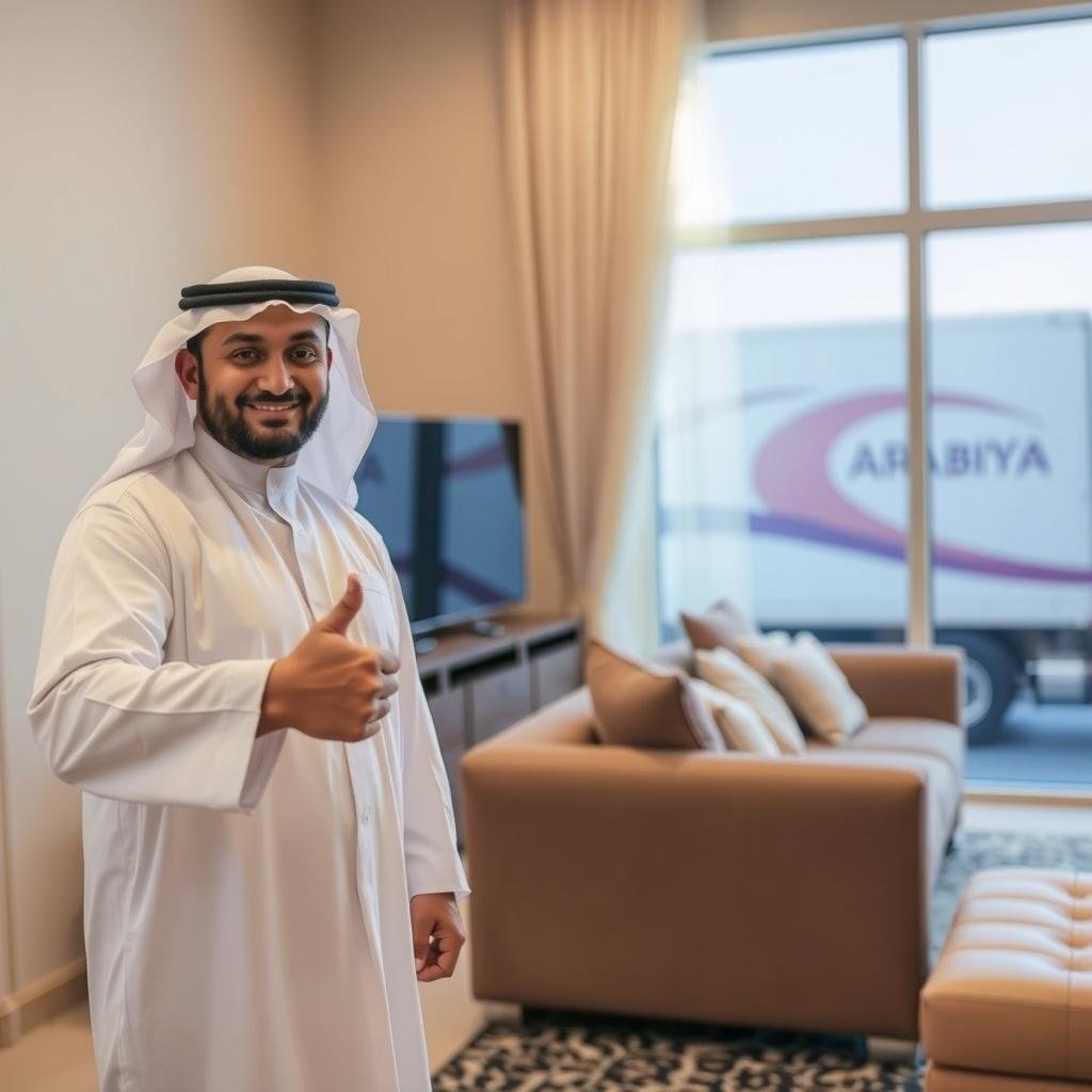 عميل راضٍ عن خدمات نقل العفش بجدة