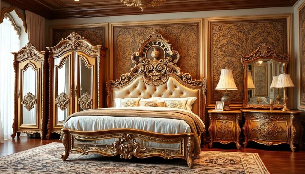 غرفة نوم تركية فاخرة بتفاصيل دقيقة