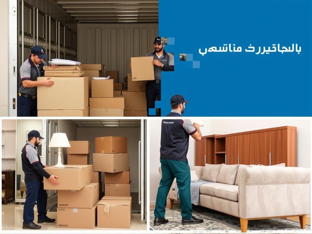 فريق الشركة العربية أثناء عملية نقل عفش خفيف وثقيل داخل جدة