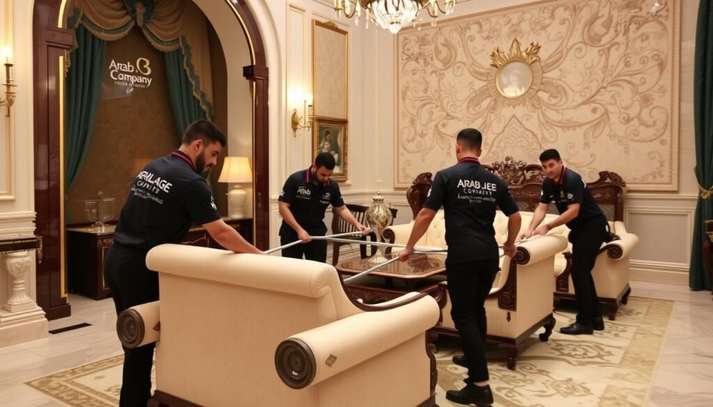 فريق الشركة العربية المتخصص في نقل أثاث فلل وقصور داخل جدة