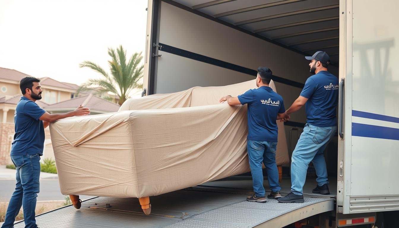 فريق الشركة العربية لنقل الأثاث من حي لحي داخل جدة