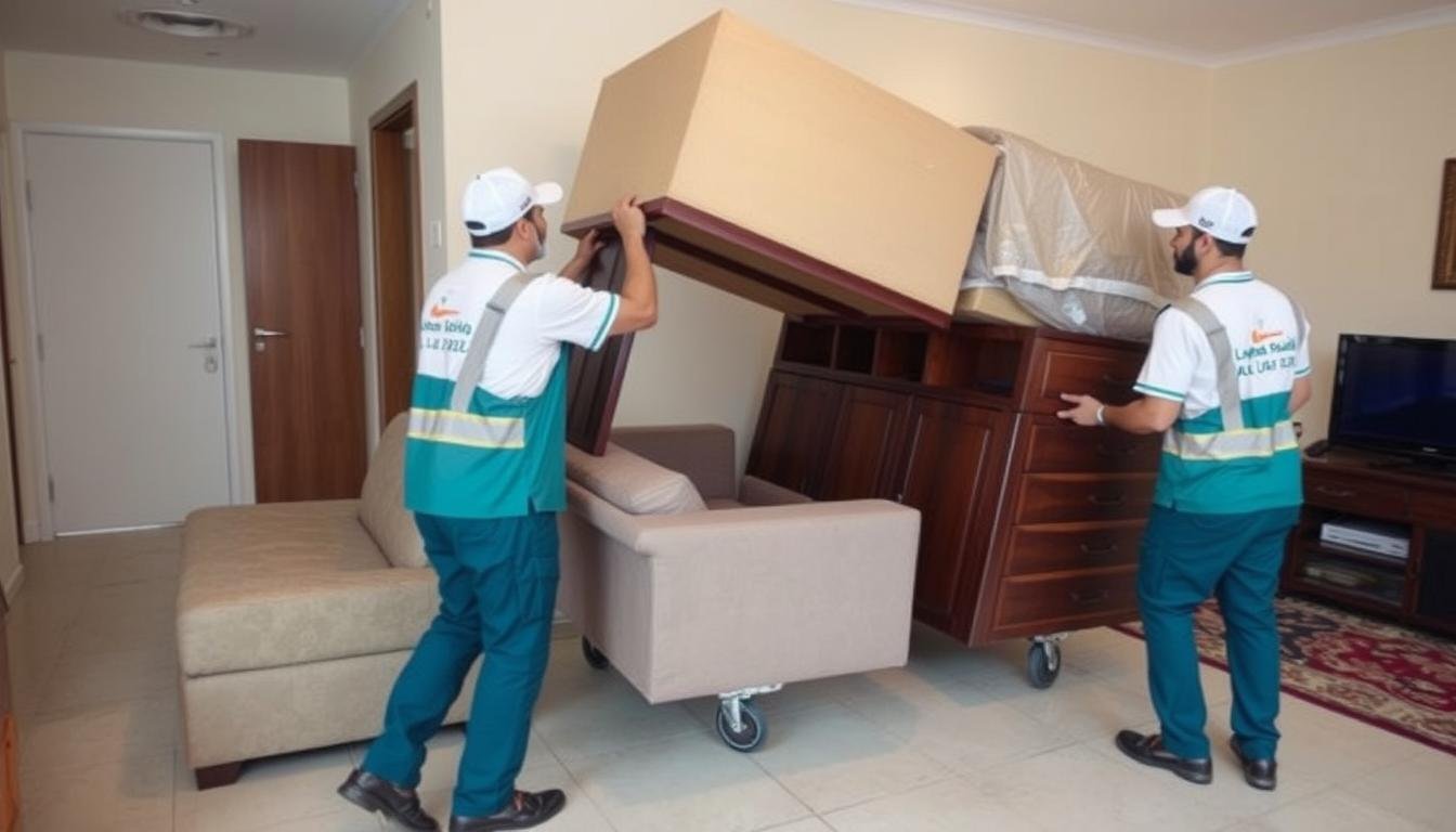 فريق الشركة العربية يقوم بنقل أثاث منزلي داخل جدة بطريقة احترافية