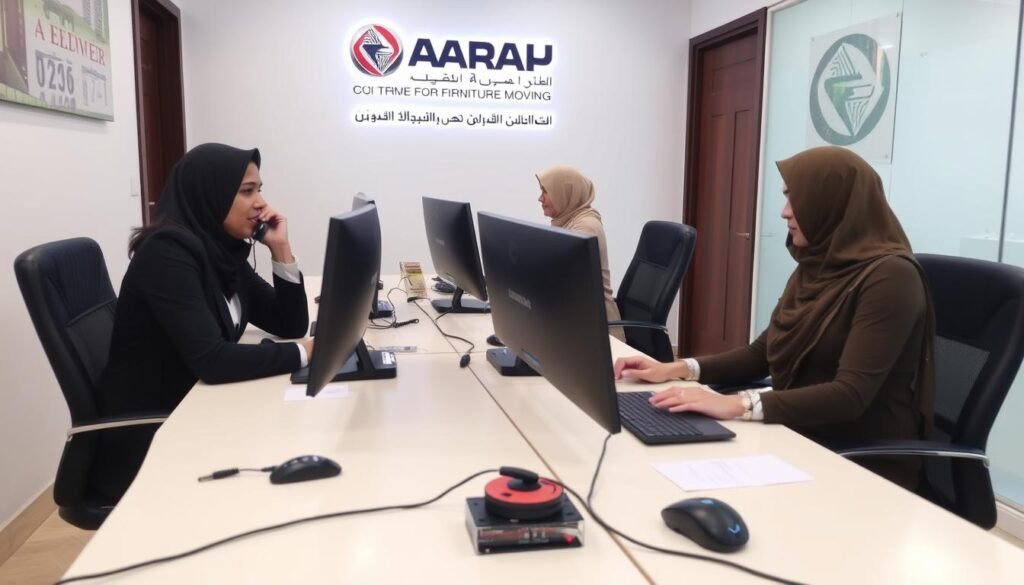 فريق خدمة العملاء في الشركة العربية لنقل الأثاث في جدة