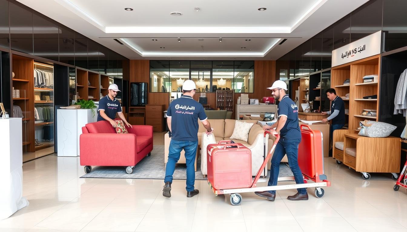 فريق متخصص في نقل أثاث المحلات داخل جدة