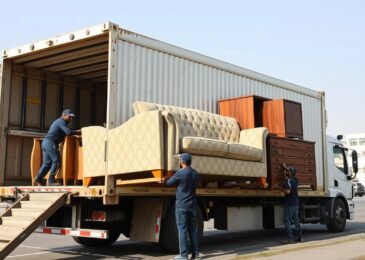 فريق متخصص في نقل عفش من مكة إلى الليث يقوم بتحميل الأثاث