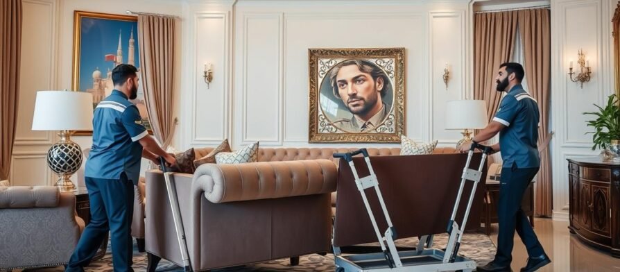 فريق متخصص من الشركة العربية ينقل أثاث فلل وقصور داخل جدة