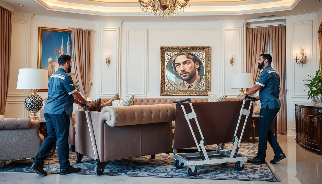 فريق متخصص من الشركة العربية ينقل أثاث فلل وقصور داخل جدة