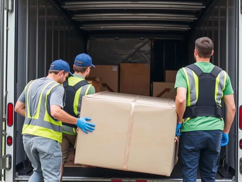 فريق نقل العفش يتبع إجراءات السلامة أثناء النقل من الجبيل إلى تبوك فريق نقل العفش يتبع إجراءات السلامة أثناء النقل من الجبيل إلى تبوك