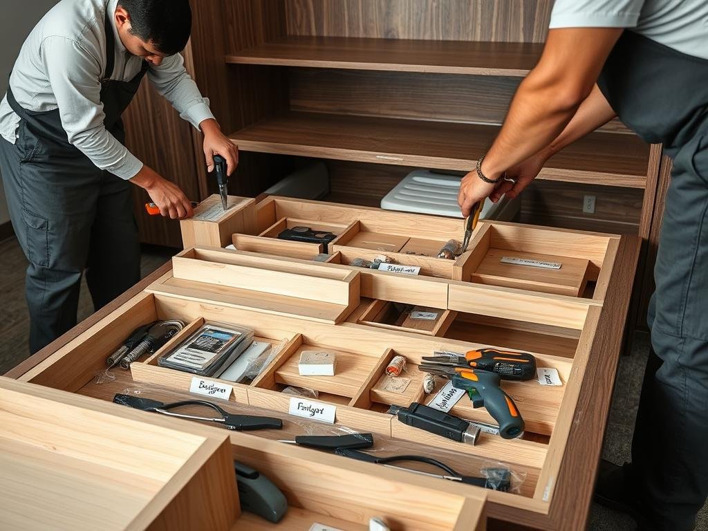 فك الأثاث قبل النقل