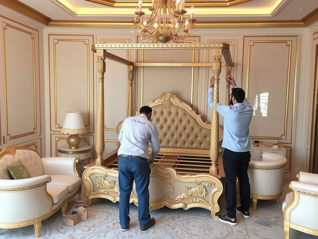 فك وتركيب غرف نوم فاخرة في قصور جدة