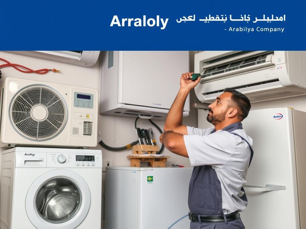 فني من الشركة العربية يقوم بفك وتركيب أجهزة كهربائية في جدة