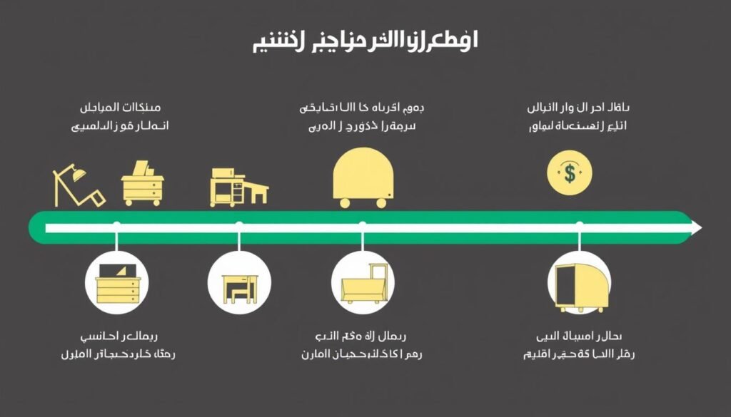 مراحل عملية نقل العفش من مكة إلى الكامل