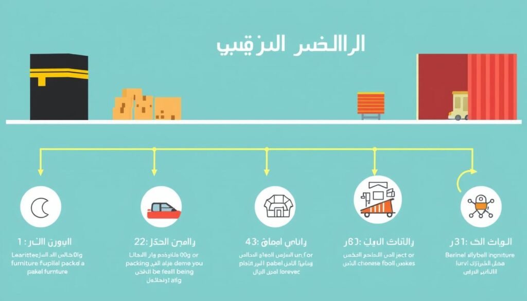 مراحل عملية نقل عفش من مكة إلى أبها بشكل منظم