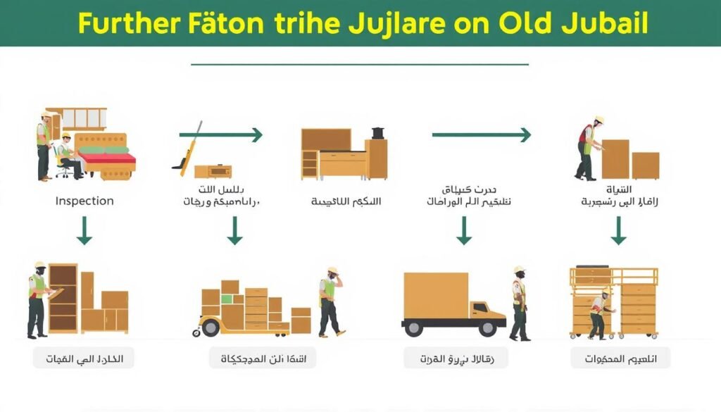 مراحل نقل العفش من الجبيل إلى الجبيل القديمة