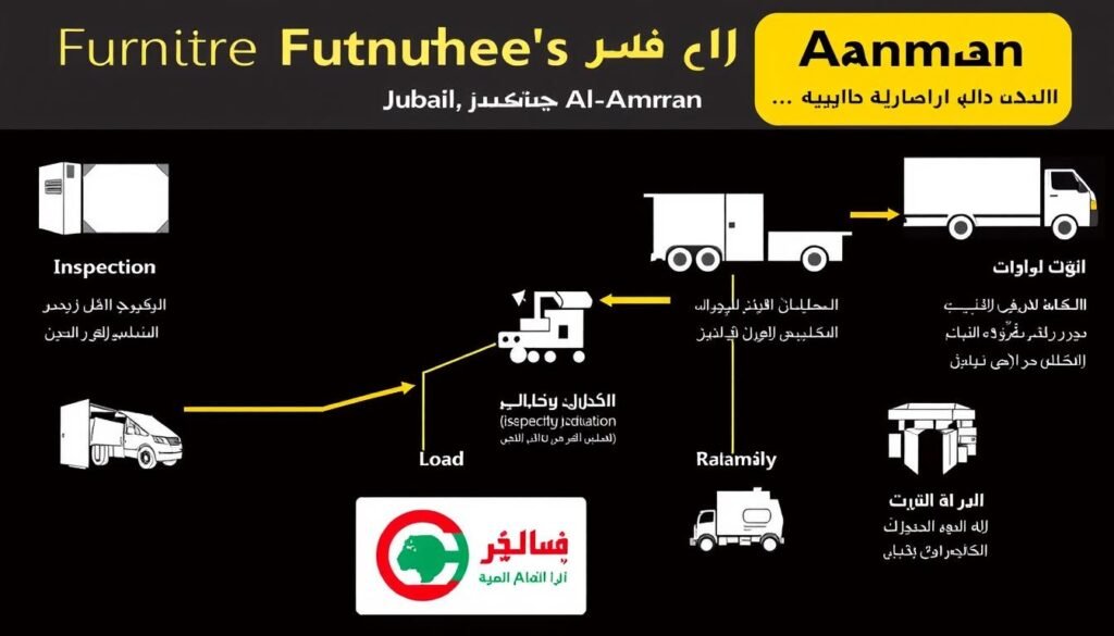 مراحل نقل العفش من الجبيل إلى العمران بطريقة احترافية