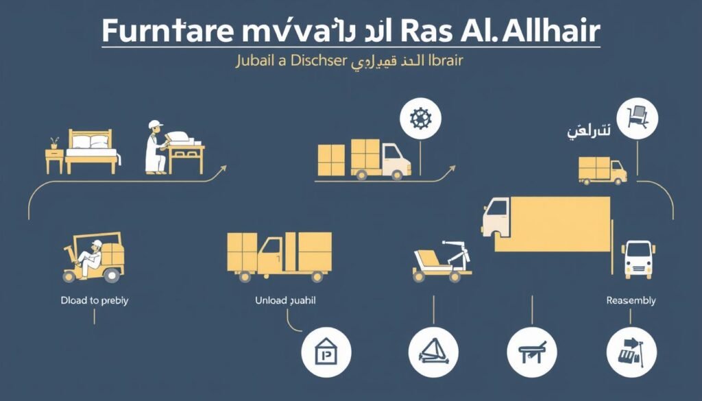 مراحل نقل العفش من الجبيل إلى رأس الخير بالترتيب