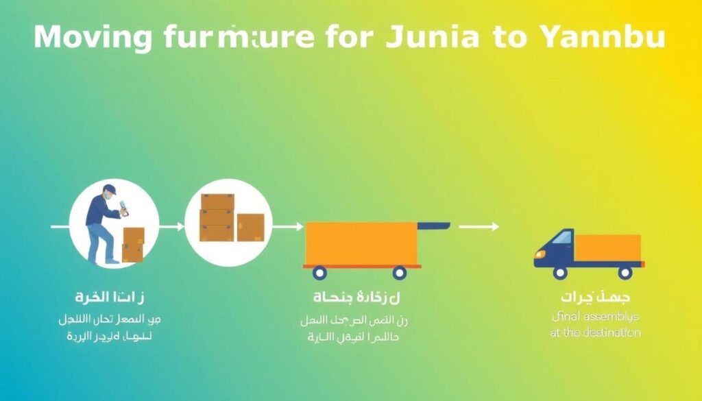 مراحل نقل العفش من الجبيل إلى ينبع بخطوات منظمة