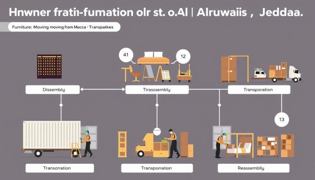مراحل نقل العفش من مكة إلى حي الرويس جدة