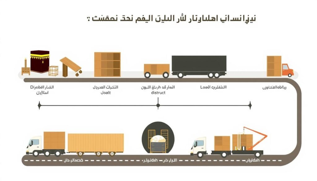 مراحل نقل العفش من مكة إلى حي المشرفة جدة