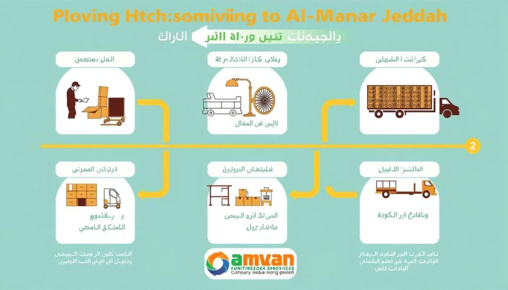 مراحل نقل العفش من مكة إلى حي المنار جدة