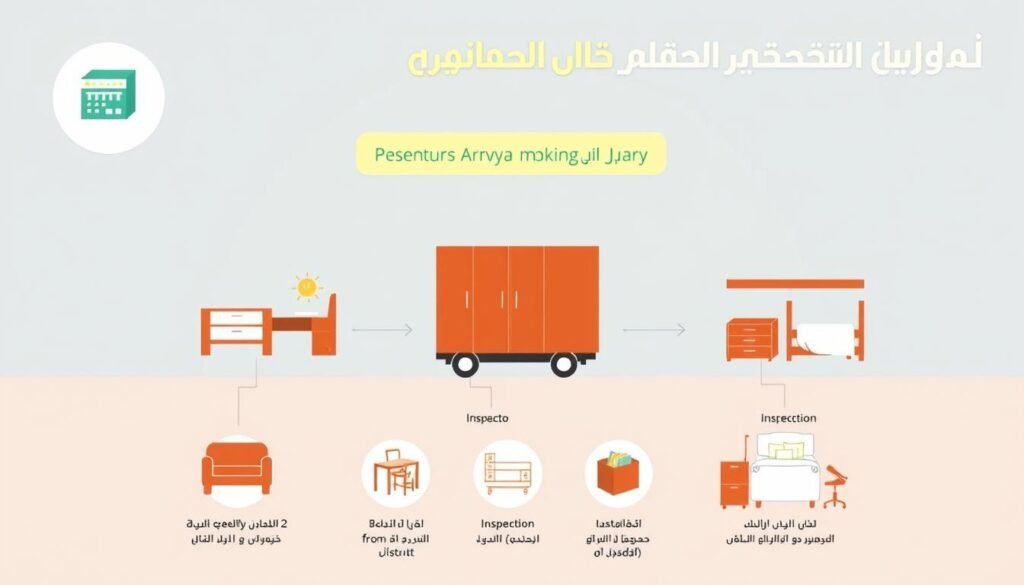 مراحل نقل العفش من مكة إلى حي النزهة جدة