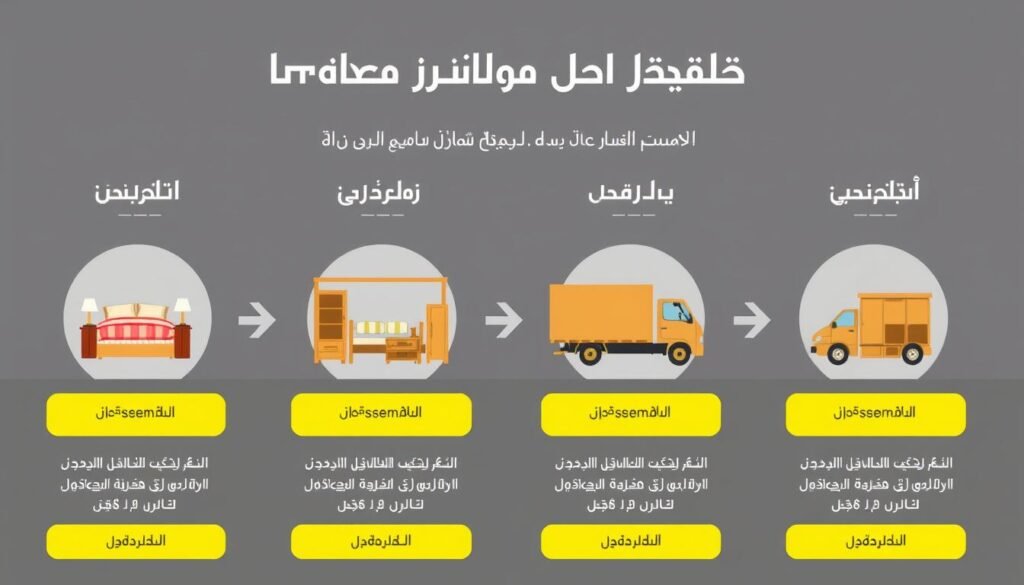 مراحل نقل العفش من مكة إلى حي الورود جدة