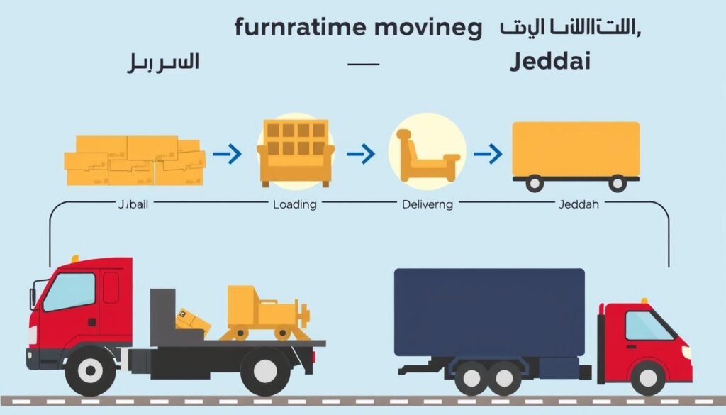 مراحل نقل عفش من الجبيل إلى جدة بطريقة احترافية
