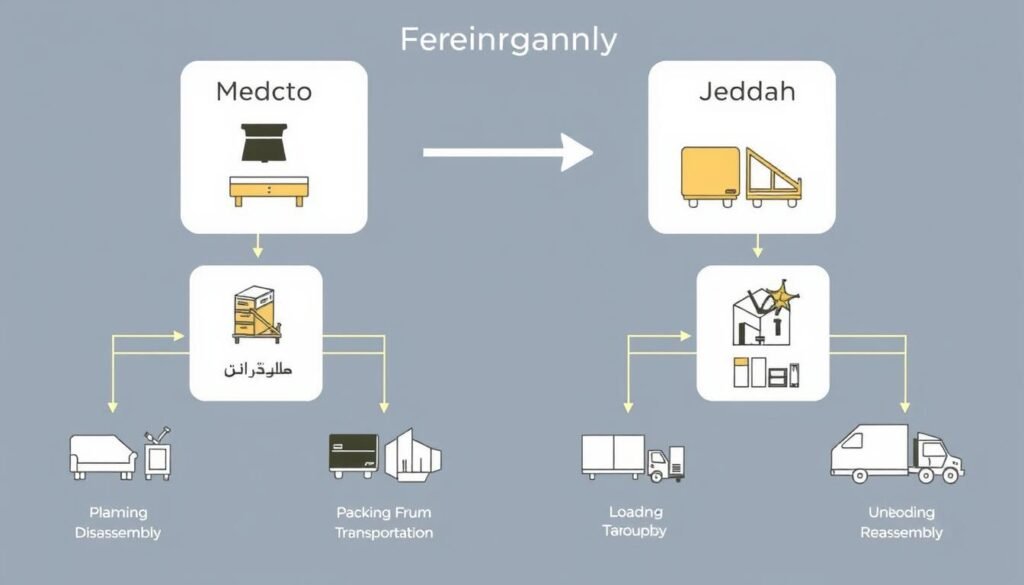 مراحل نقل عفش من مكة إلى حي البساتين جدة